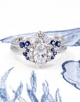 DIAMOND & SAPPHIRE WEDDING BAND | White Gold