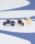 ROYAL BLUE SAPPHIRE STUDS EARRINGS | Yellow Gold