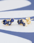 ROYAL BLUE SAPPHIRE STUDS EARRINGS | Yellow Gold