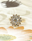 SOLEIL RING 1ct ROUND & 12 GEMS| Yellow Gold