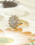 SOLEIL RING 1ct ROUND & 12 GEMS| Yellow Gold