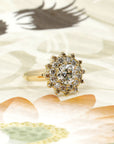 SOLEIL RING 1ct ROUND & 12 GEMS| Yellow Gold