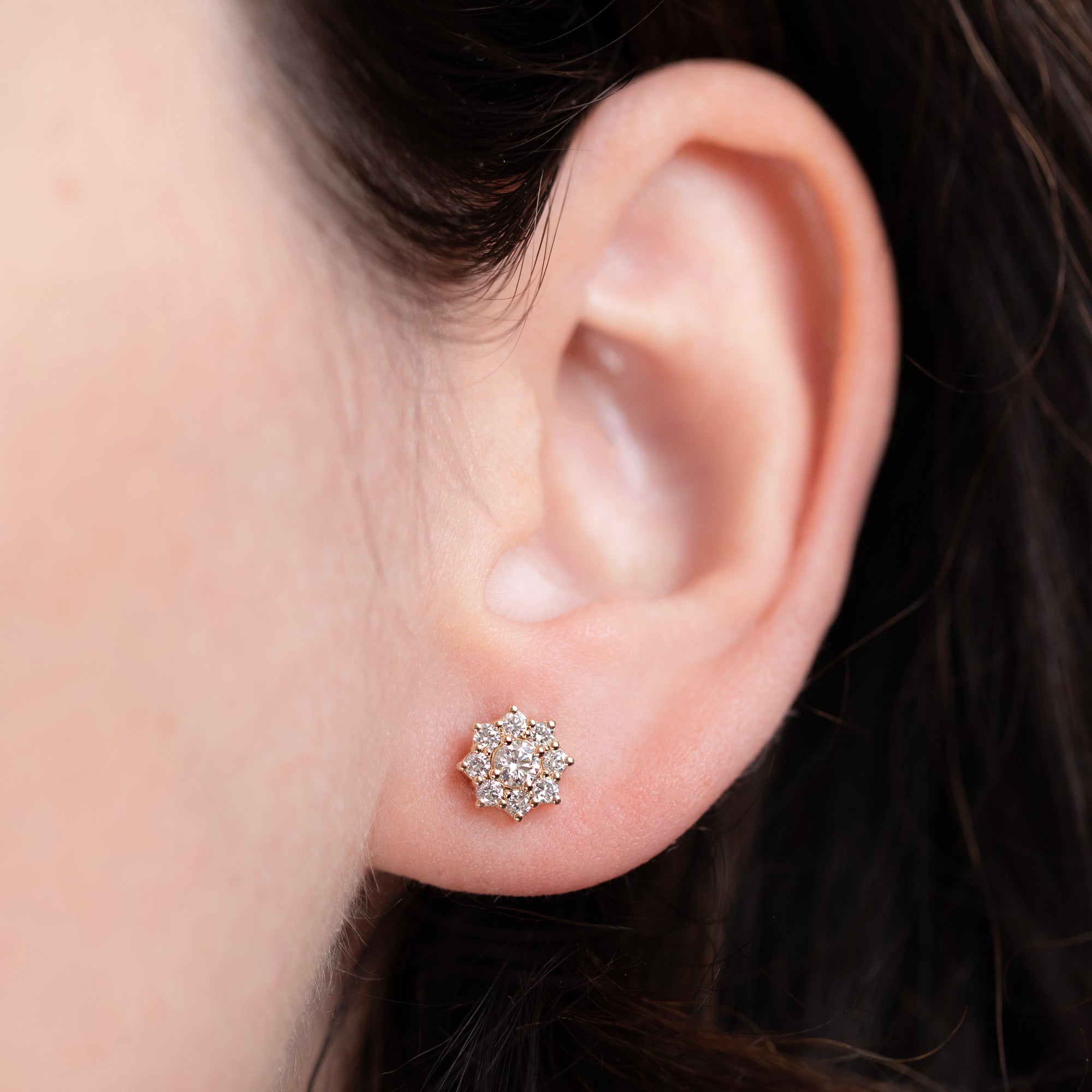 SOLEIL DIAMOND STUDS EARRINGS | Yellow Gold