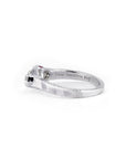 STEP CUT DIAMOND TEXTURED RING | White Gold
