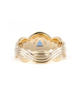 TRILLION TEAL SAPPHIRE WAVY RING | Yellow Gold