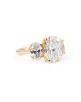 TRILOGY OVAL SHAPE DIAMOND RING | Yellow Gold