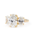 TRILOGY OVAL SHAPE DIAMOND RING | Yellow Gold