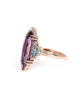 COCKTAIL MARQUISE AMETHYST & BLUE DIAMOND | Rose Gold Ring