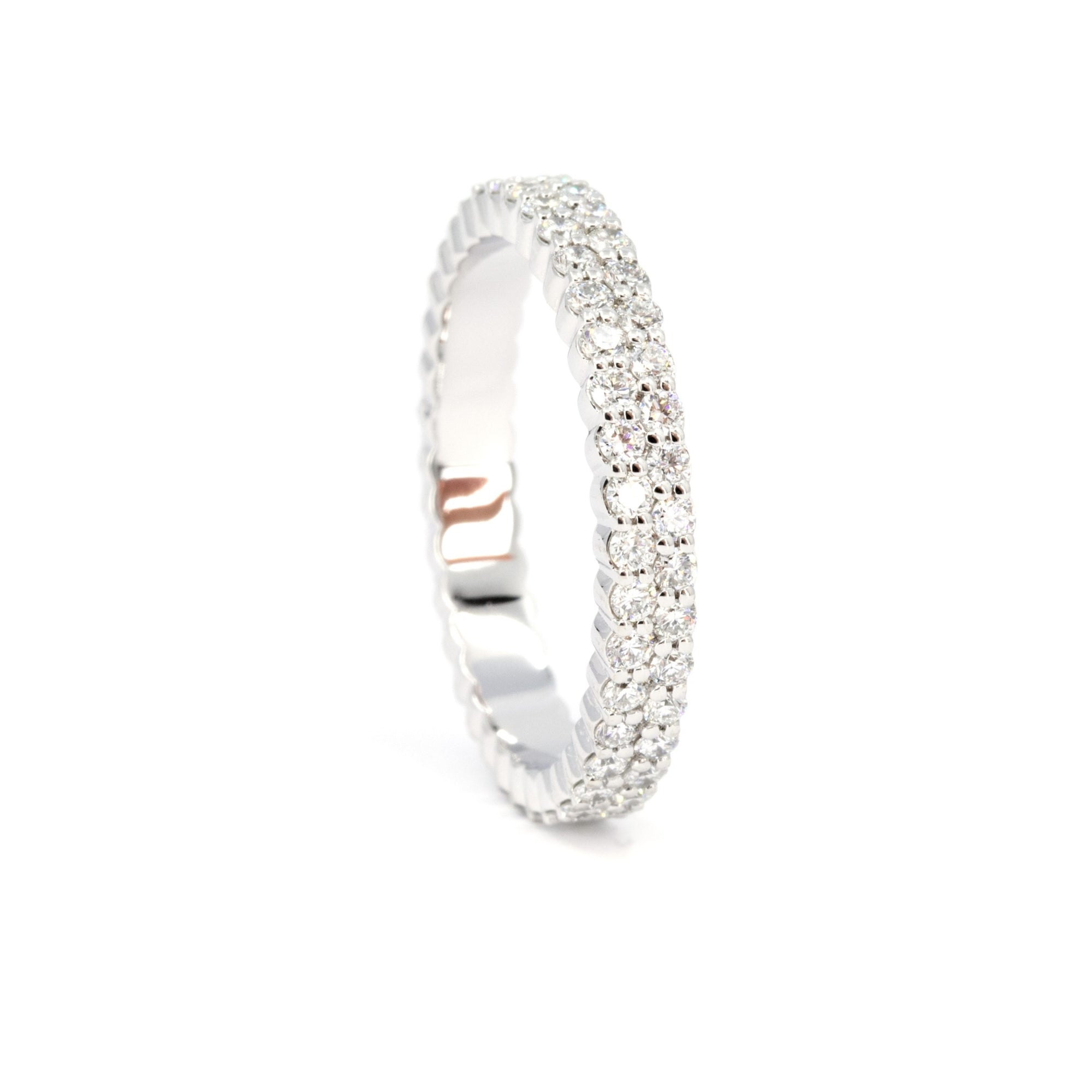 DOUBLE DIAMOND RAW BAND | White Gold
