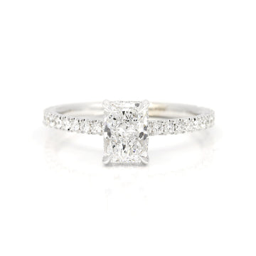 Solitaire Radiant Diamond White Gold Engagement Ring