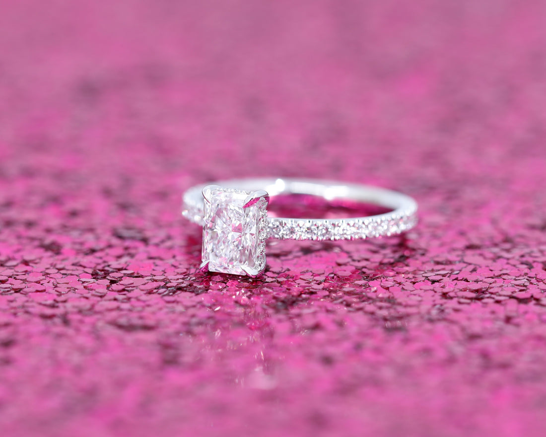 Solitaire Radiant Diamond White Gold Engagement Ring
