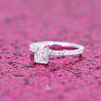 Solitaire Radiant Diamond White Gold Engagement Ring