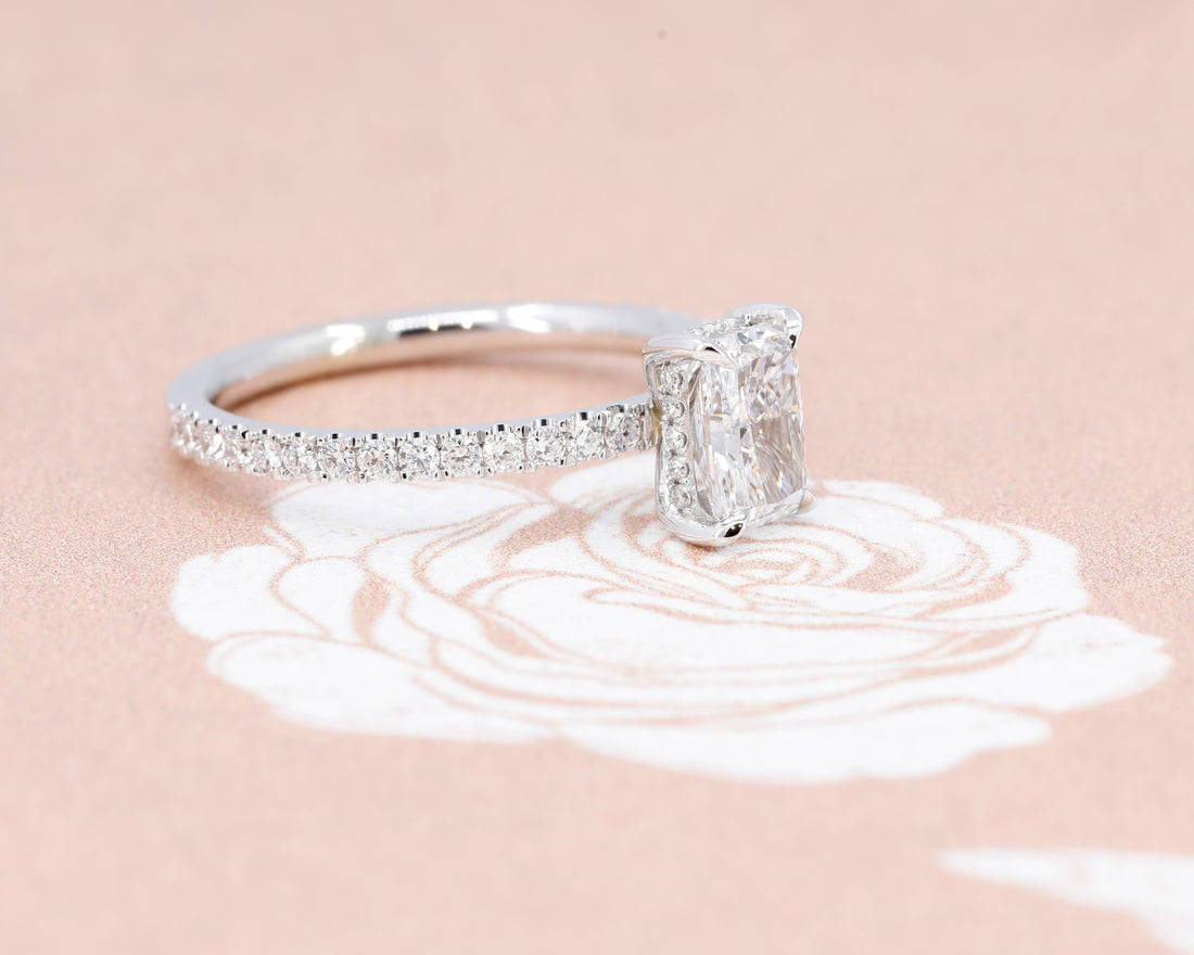 Solitaire Radiant Diamond White Gold Engagement Ring