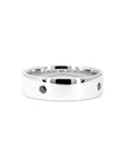 MEN WEDDING BAND BEZEL SET BLACK DIAMOND | White Gold
