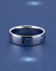 MEN WEDDING BAND BEZEL SET BLACK DIAMOND | White Gold