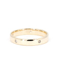 Yellow Gold Rounded 4 mm Men Wedding Band With Diamond