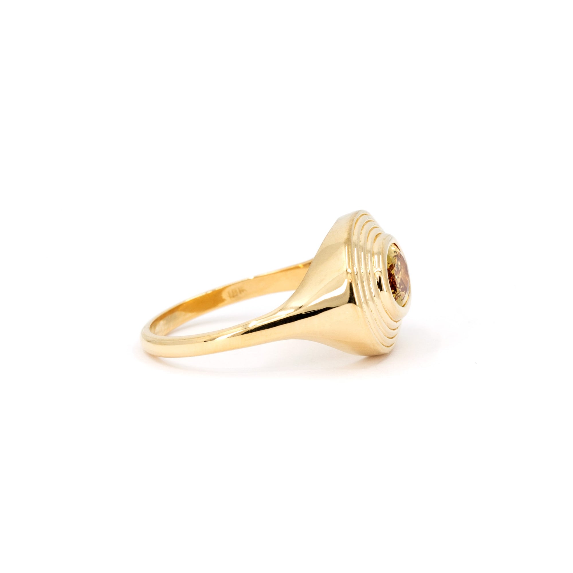Bezel Setting Golden Sapphire Gold Ring