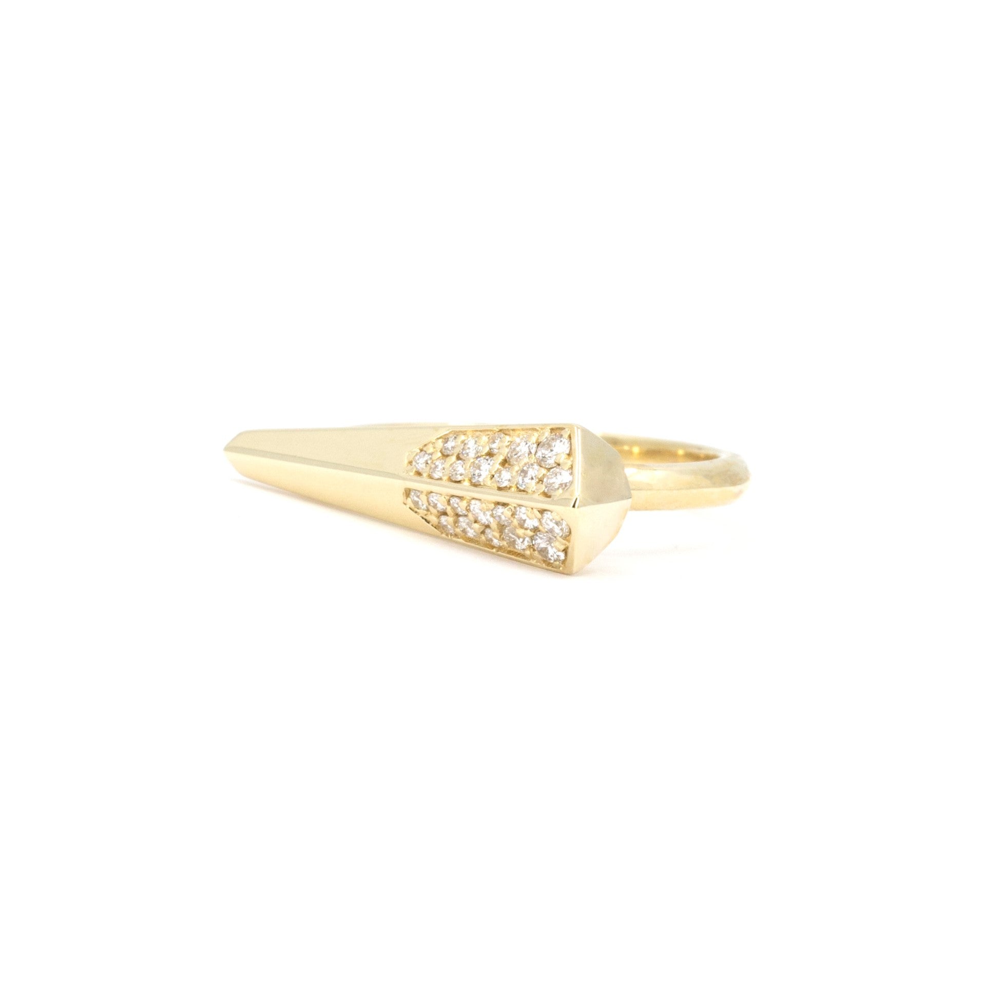 SPINE | Edgy Yellow Gold Diamond Ring