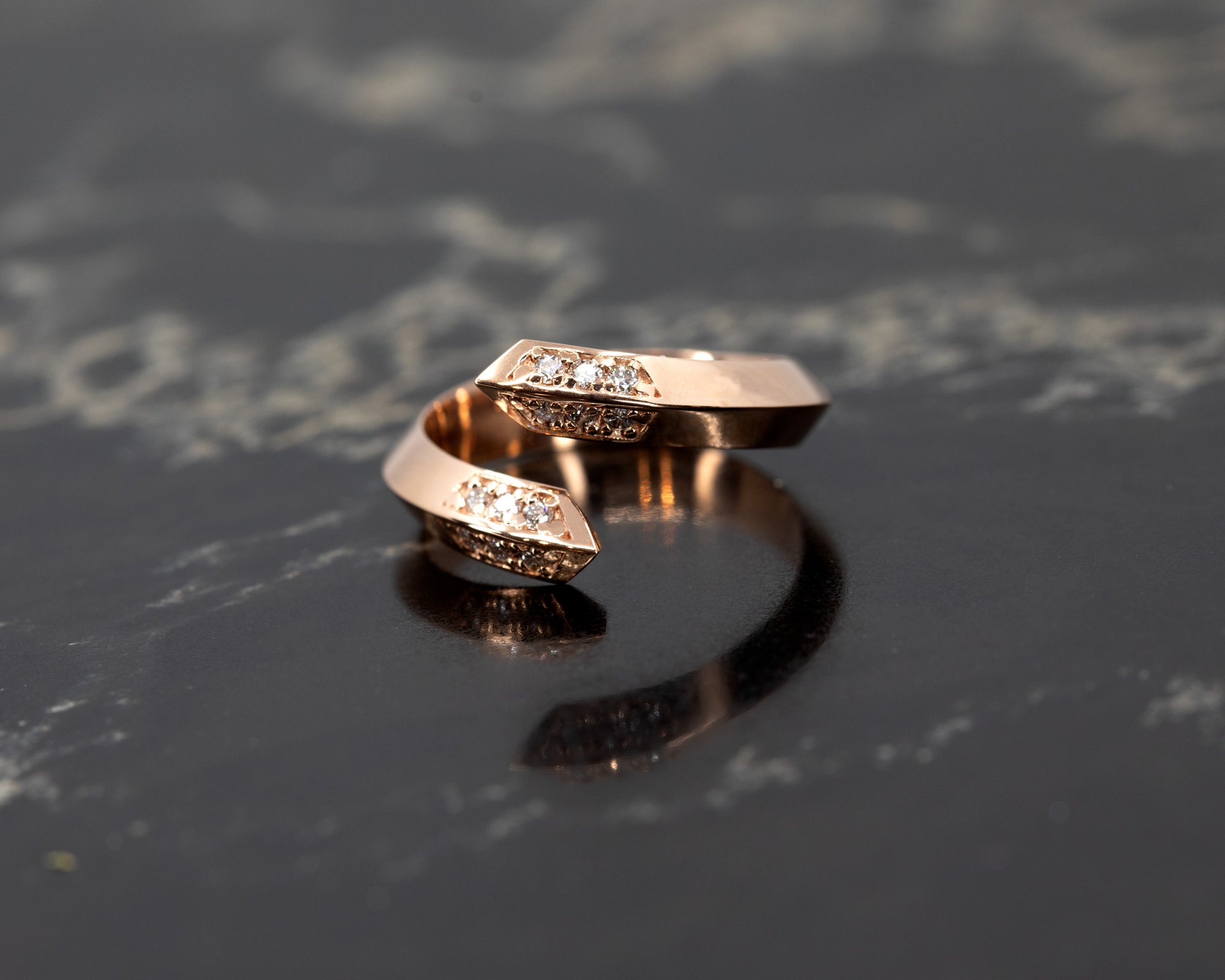 Rose Gold Diamond Loop Ring