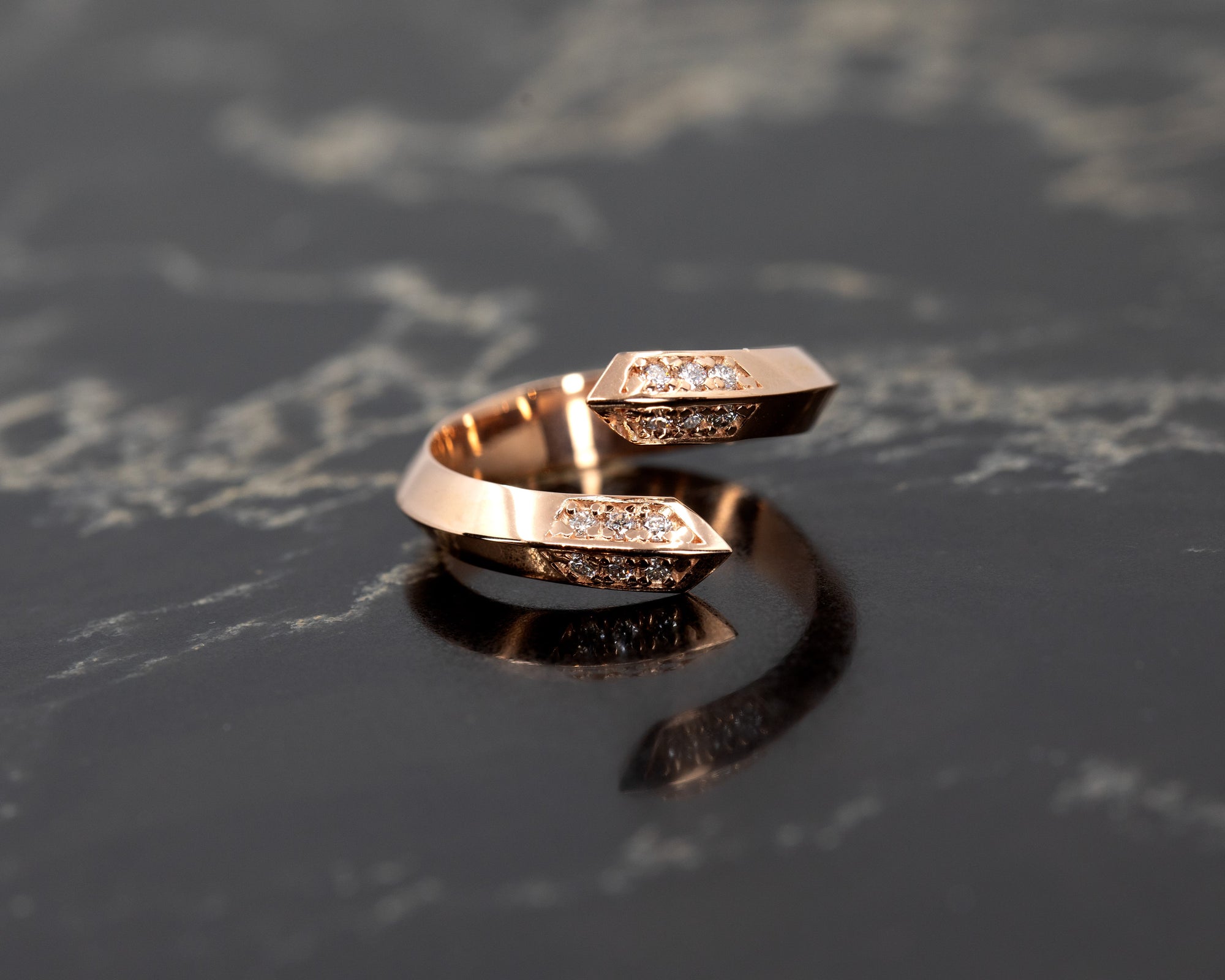 Rose Gold Diamond Loop Ring