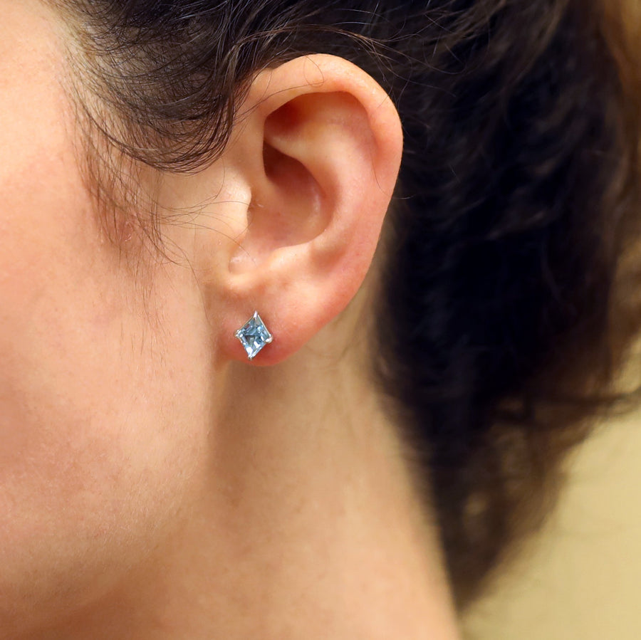 Crop of lozenge blue topaz gemstone stud earrings bena jewelry montreal edgy gemstone earrings little italy montreal canada fine jewelry