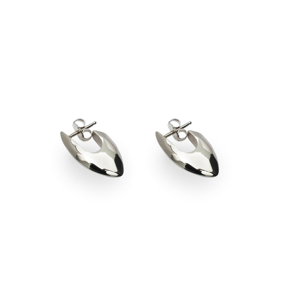 Stud earrings. Sterling silver stud jewelry. Elegant silver earrings