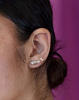 Diamond Sharp Edge Yellow Gold Earrings - 0.08 ct