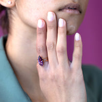 Violet Flame Amethyst Rose Gold Ring