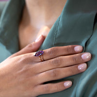 Violet Flame Amethyst Rose Gold Ring