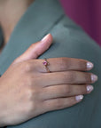 rose gold pink tourmaline oval shape bridal ring bena jewelry