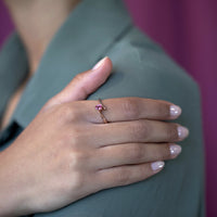 rose gold pink tourmaline oval shape bridal ring bena jewelry