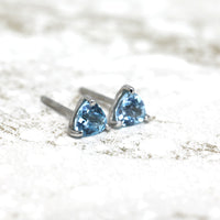 Swiss Blue Trillion Topaz Stud Earrings