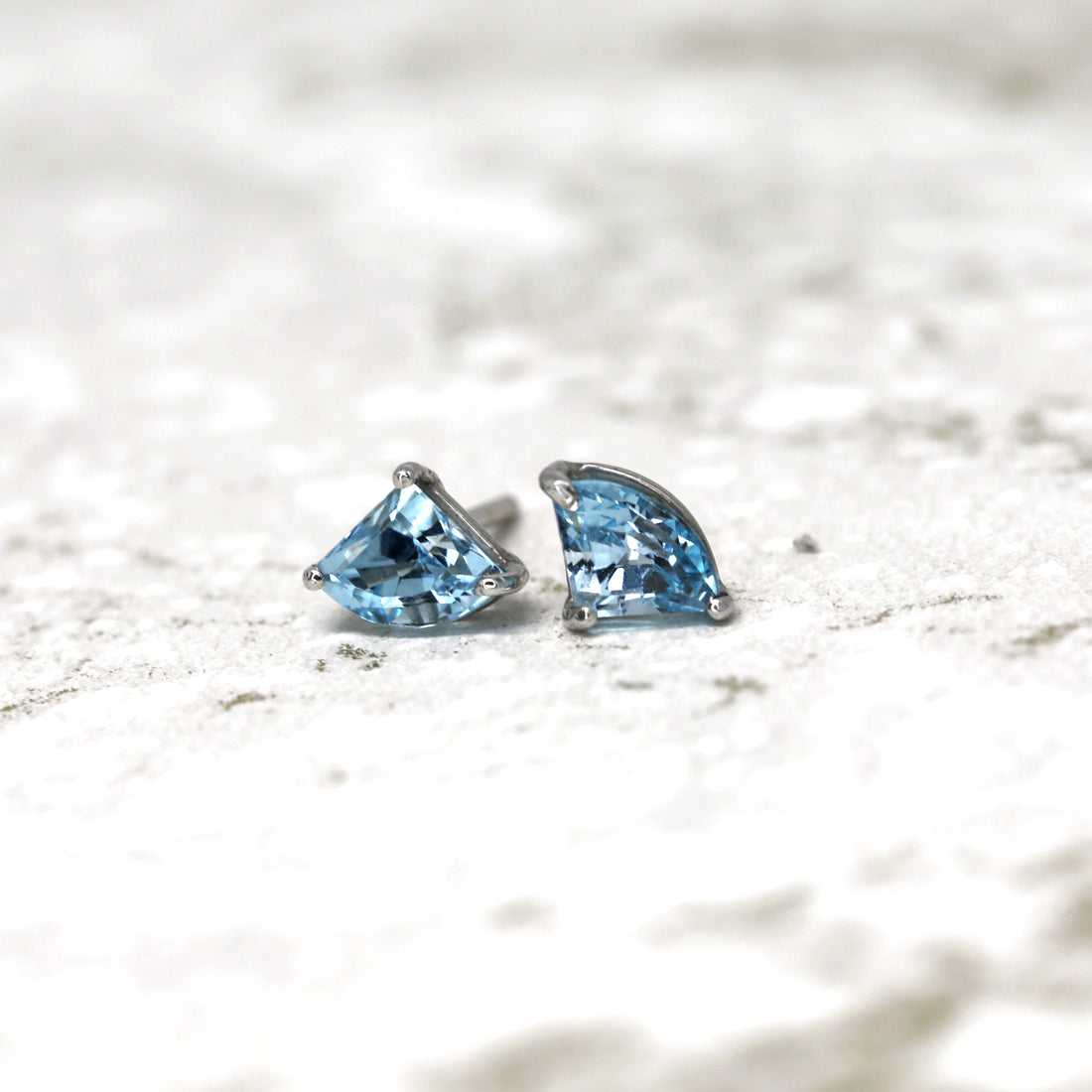 Swiss Blue Fancy Topaz Stud Earrings