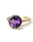 amethyst big purple gemstone yellow gold ring bena jewelry montreal