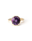big purple amethyst gemstone custom made yellow gold ring bena jewelry