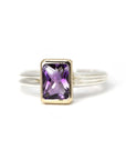 amethyst yellow gold and silver statement ring montreal