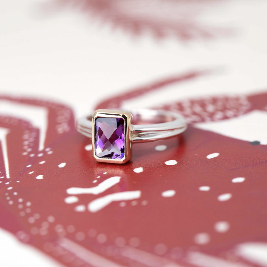 amethyst gold ring bena jewelry statement ring montreal custom made
