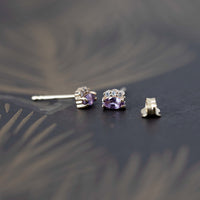 Marquise Shape Violet Lilac Sapphire & Diamond Dora Earrings