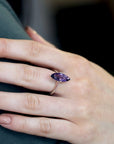 Marquise shape amethyst cocktail ring bena jewelry montreal fine jewelry designer purple gemstone custom ring jewelry montreal made in canada
