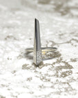 Simple Minimalist Silver Edgy Ring from Fancy Edgy Collection By Bena Jewelry Designer Montreal Made in Canada