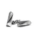 Bena Jewelry Stud Earrings Pike Silver and Diamonds Made in Montreal from Fancy Edgy Collection Fine Jewelry Designer Canada