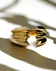 Open ring silver yellow gold plated jewelry bena jewelry montreal made in canada Edgy Collection