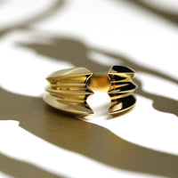 Open ring silver yellow gold plated jewelry bena jewelry montreal made in canada Edgy Collection