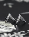 Arrow Shape Stud Earrings White Gold and Diamond Bena Jewelry Montreal