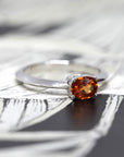 bena jewelry garnet engagement ring custom made bridal spessarite garnet ring montreal handmade fine jewelry made in montreal