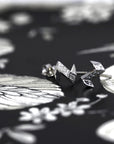 Silver stud earrings and round diamond Bena Jewelry Montreal