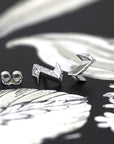 Silver Stud Earrings and Round Diamonds Bena Jewelry Montreal