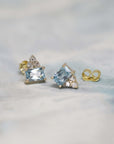diamond and color gemstone blue zircon fine bena jewelry gold stud earrings