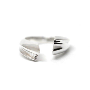 Silver Edgy Tidal Ring