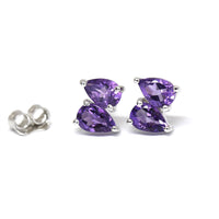 Minimalist gemstone jewelry silver stud earrings Bena Jewelry Designer Montreal Canada